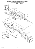 MOTOR AND ICE CONTAINER PARTS Diagram and Parts List for BRS62ARANA00  Whirlpool Refrigerator