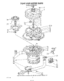 PUMP AND MOTOR Diagram and Parts List for KUDI21DS1  KitchenAid Dishwasher