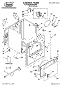 CABINET PARTS Diagram and Parts List for YRES7645KQ1  Roper Dryer