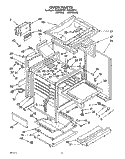 OVEN Diagram and Parts List for FGS385YL1  Whirlpool Range