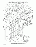 CONTROLS AND REAR PANEL PARTS Diagram and Parts List for 6ALSQ8000MW4  Whirlpool Washer