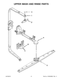 UPPER WASH AND RINSE PARTS Diagram and Parts List for KDFE454CSS0  KitchenAid Dishwasher