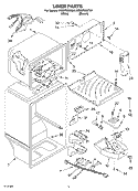 LINER Diagram and Parts List for ET8MTEXKQ01  Whirlpool Refrigerator
