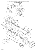 MOTOR AND ICE CONTAINER Diagram and Parts List for 7ED22PQXDN01  Whirlpool Refrigerator