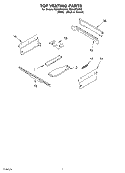 TOP VENTING Diagram and Parts List for RS610PXGV9  Whirlpool Range