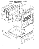 DOOR AND DRAWER Diagram and Parts List for RHM975PW1  Whirlpool Range