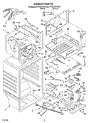 LINER Diagram and Parts List for KTRS19KKWH01  KitchenAid Refrigerator