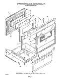 OVEN DOOR AND DRAWER Diagram and Parts List for RM988PXVF3  Whirlpool Microwave Oven Combo