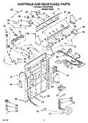 CONTROLS AND REAR PANEL PARTS Diagram and Parts List for 3SLSR6233MQ3  Whirlpool Washer