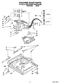 MACHINE BASE PARTS Diagram and Parts List for 7MWT97940SW0  Whirlpool Washer