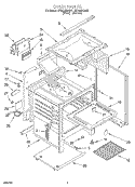 OVEN Diagram and Parts List for SF302BEAW3  Whirlpool Range