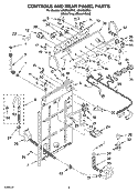 CONTROLS AND REAR PANEL PARTS Diagram and Parts List for LSN2000PG2  Whirlpool Washer