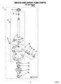 BRAKE AND DRIVE TUBE PARTS Diagram and Parts List for IP44004  Inglis Washer