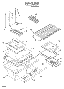 SHELF PARTS Diagram and Parts List for GT2SHKXLS01  Whirlpool Refrigerator