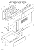 DOOR AND DRAWER Diagram and Parts List for KERC507EAL4  KitchenAid Range