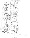 PUMP AND MOTOR Diagram and Parts List for DU8100XT3  Whirlpool Dishwasher