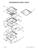 REFRIGERATOR SHELF PARTS Diagram and Parts List for WRS322FDAB00  Whirlpool Refrigerator