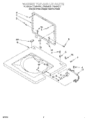 WASHER TOP AND LID Diagram and Parts List for LTG6234DT1  Whirlpool Washer Dryer Combo
