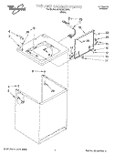 TOP AND CABINET Diagram and Parts List for GCA2781XSW1  Whirlpool Washer