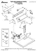TOP AND CONSOLE PARTS Diagram and Parts List for YNED5200TQ0  Amana Dryer