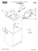 TOP AND CABINET, LITERATURE Diagram and Parts List for RAX4232KQ0  Roper Washer