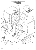 TUB ASSEMBLY Diagram and Parts List for DU800CWDB0  Whirlpool Dishwasher