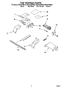 TOP VENTING PARTS, OPTIONAL PARTS Diagram and Parts List for KESA907PWW00  KitchenAid Range