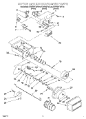 MOTOR AND ICE CONTAINER Diagram and Parts List for KSRS22FGBT04  KitchenAid Refrigerator