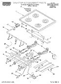COOKTOP AND MANIFOLD Diagram and Parts List for FGP305EW0  Roper Range