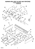Part Location Diagram of 9760835 Whirlpool Bracket, Grill Valve