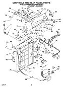 CONTROLS AND REAR PANEL PARTS Diagram and Parts List for 7MWT97920SW0  Whirlpool Washer