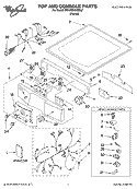 TOP AND CONSOLE PARTS Diagram and Parts List for 3RAWZ481EML2  Whirlpool Dryer