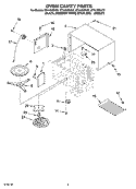 OVEN CAVITY PARTS Diagram and Parts List for GT4185SKB2  Whirlpool Microwave