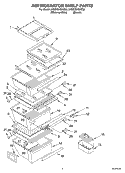 REFRIGERATOR SHELF Diagram and Parts List for 5VGS7SHGKT00  Whirlpool Refrigerator