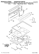 COOKTOP, LITERATURE Diagram and Parts List for KERC607HWW6  KitchenAid Range