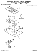 COOKTOP, BURNER AND GRATE PARTS Diagram and Parts List for KGCT055GBT05  KitchenAid Cooktop