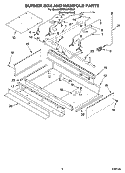 BURNER BOX AND MANIFOLD PARTS Diagram and Parts List for KDRP467KSS07  KitchenAid Range