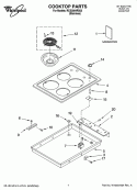COOKTOP PARTS Diagram and Parts List for RCS3004RS03  Whirlpool Cooktop