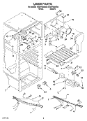 LINER Diagram and Parts List for ET8GTKXKT00  Whirlpool Refrigerator