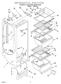 REFRIGERATOR LINER Diagram and Parts List for RS20AQXFW00  Roper Refrigerator