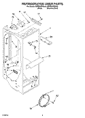 REFRIGERATOR LINER PARTS Diagram and Parts List for KSRB25FKSS03  KitchenAid Refrigerator