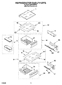 REFRIGERATOR SHELF PARTS Diagram and Parts List for KSSO48FMX01  KitchenAid Refrigerator