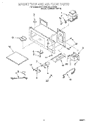 MAGNETRON AND AIR FLOW Diagram and Parts List for MHE11REQ0  Roper Microwave