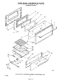 OVEN DOOR AND BROILER Diagram and Parts List for SF310PSRW1  Whirlpool Range
