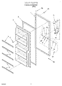 DOOR Diagram and Parts List for EV150NXGW01  Whirlpool Freezer