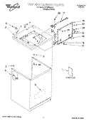 TOP AND CABINET, LITERATURE Diagram and Parts List for LSQ8520JQ1  Whirlpool Washer