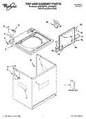TOP AND CABINET PARTS Diagram and Parts List for LSN2000PG2  Whirlpool Washer
