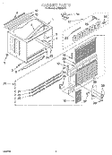 CABINET Diagram and Parts List for ACQ254XG0  Whirlpool Air Conditioner
