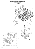 LOWER DISHRACK Diagram and Parts List for DU600PWKQ0  Whirlpool Dishwasher