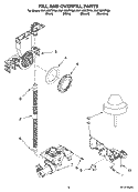 FILL AND OVERFILL PARTS Diagram and Parts List for DU1100XTPBA  Whirlpool Dishwasher